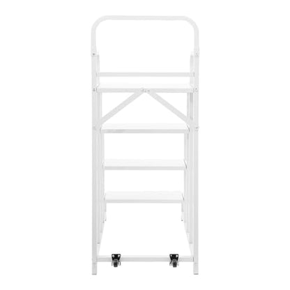4 Step Stairs with Wheels and Handrails, 330LBs Capacity Industrial & Warehouse 4-Step Rolling Stairs with Stair Edge Protector, for Warehouse Camper Motor Home Pool and Porch