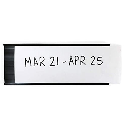 SmartSign (Pack of 25) 3 x 8 inch Flexible 'C' Channel Shelf Label Holders with Inserts, 62.5 mil Magnetic Material, Black, Made in USA - size: 3" x 8"