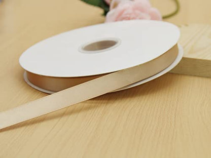 5/8" Khaki Double Face Satin Ribbon 100yd for Gifts & Crafts - color: #835 Khaki, size: 5/8 inch