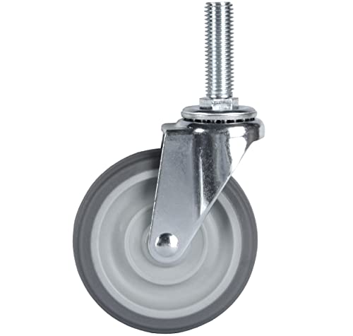 Finnhomy Caster Wheels 3 Inch Set of 4 Heavy Duty Threaded Stem Casters1/2-13x1-1/2 Swivel Rubber Industrial Castors Premium Wheels for Wire Shelving/Furniture/Carts Load Bearing 720 Lbs Gray - size: 1/2" -13 x 1-1/2" (No Brake)