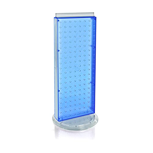 Azar Displays 700509-BLU-SPN 8-Inch W by 20-Inch H Revolving Base Pegboard Counter Unit, Blue - color: Blue, size: Revolving Base