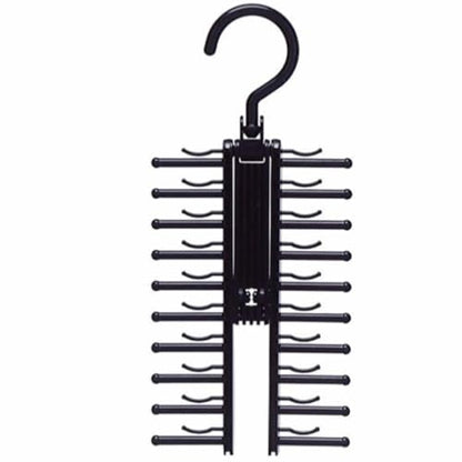 360° Rotating 20 Rows Tie Rack Organizer Space-Saving Closet Storage with Non-Slip Clips Hanger Hook for Tie Scarf Belt Display