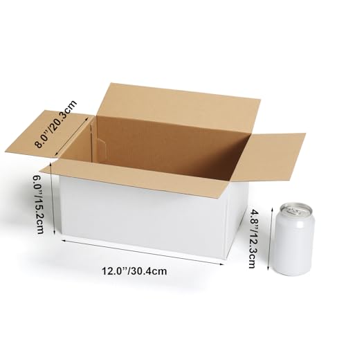 CRUGLA 12x8x6 Shipping Boxes 15 Pack, White Packing Mailing Boxes - size: 12x8x6 Inch 15 Pack