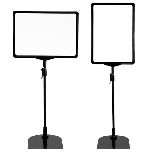 MAQUITA 2 Pcs Sign Holder Stand Flip Open Pedestal Floor Standing, Adjustable Versatile for Display, Easy Replacement for Events and Promotions (8.5x11 Inch )