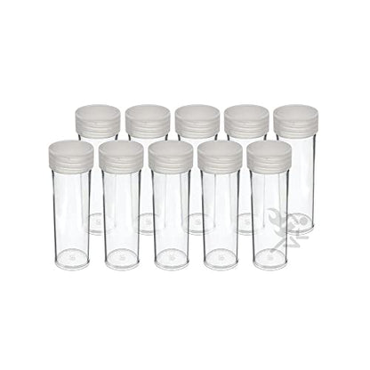 OnFireGuy 10pcs Coin Storage Tubes | Nickel Coin Tubes Round Clear Tubes with Screw-on Lid Made in USA by Edgar Marcus - size: Nickel
