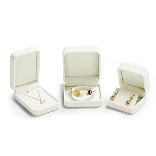 Oirlv White Velvet Earring Box，Dangle Earring Stud Holder Boxes - style: Earring Box