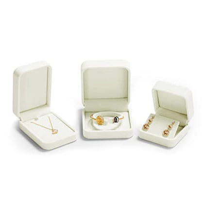 Oirlv White Velvet Earring Box，Dangle Earring Stud Holder Boxes - style: Earring Box