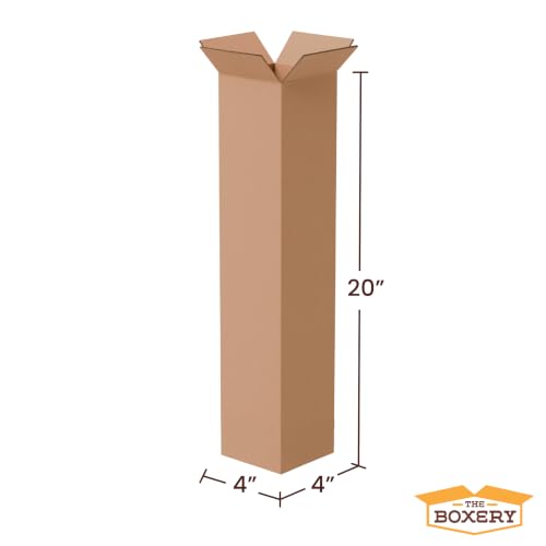 The Boxery 4"x4"x20" Corrugated Cardboard Boxes 50-Pack - size: 4 x 4 x 20"