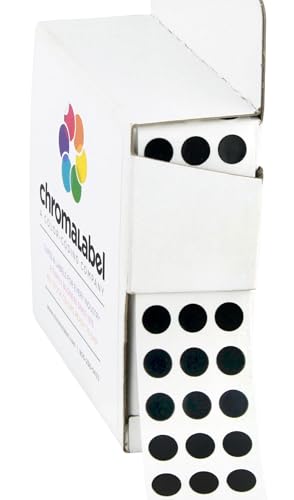 ChromaLabel Black Dot Stickers, 1/4 Inch, 1000/Box - color: Black, size: 1/4"