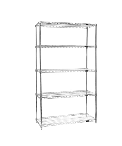 Quantum Storage Systems WR63-2160C Starter Kit Wire Shelves Chrome 4 Shelves 63" H x 60" W x 21" D - size: 63H x 60W x 21D