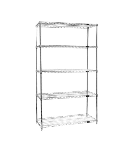 Quantum Storage Systems WR63-2160C Starter Kit Wire Shelves Chrome 4 Shelves 63" H x 60" W x 21" D - size: 63H x 60W x 21D