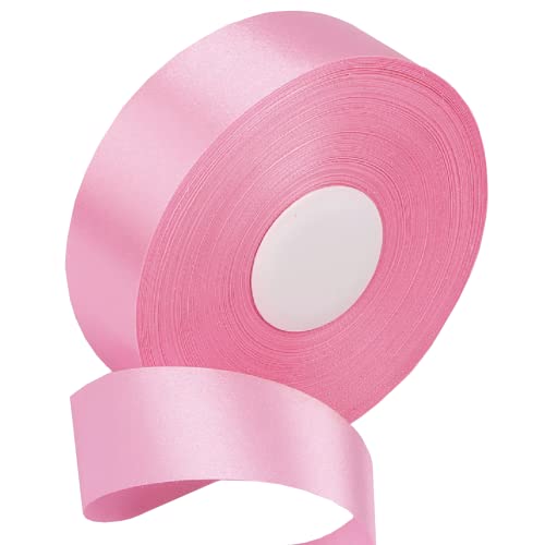 Pink Satin Ribbon 1.5 Inch for Gift Wrapping, 50 Yards in Length - color: Pink, size: 1.5"