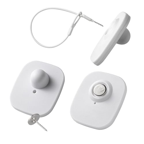 250 White 8.2M RF Cloth Security Tag 250 Pin 100 Lanyard for Retail EAS - color: 250PCS White