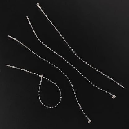 5-Inch Plastic Fastener Pin Safety Bead Ring Tie Adjustable Twist Tape Plastic Tag Fastener (1000 pieces, white)