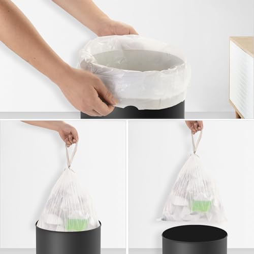 4-Gallon Trash Bag Small-Garbage-Bags With-Drawstrings - 120 Counts Unscented Tiny Size Clear White Waste Basket Plastic Liners 15-20 Liter Disposable for Office Car Bathroom Kitchen - color: 4Gal white 120 Counts