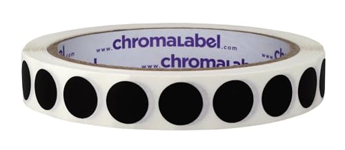 ChromaLabel Black Removable Dot Stickers, 1/2 Inch, 1000/Roll - color: Black, size: 1/2"
