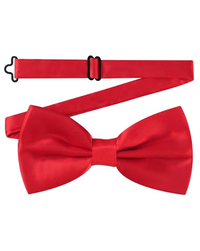 AWAYTR Bow Ties for Men - Pre-Tied Adjustable Tuxedo Style for Wedding - color: Purplish Red