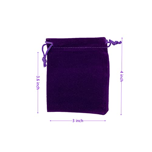 Palmhomee Pack of 48 3x4 Inch Velvet Drawstring Bags Gift Bag Velvet Pouch For Jewelry Wedding and Party Favor (Purple) - color: Purple