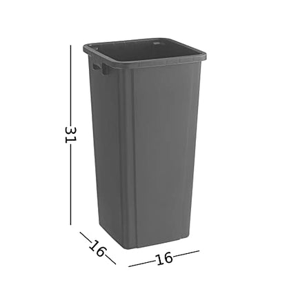 23 Gallon Gray Square Trash Can with lid Restaurant Trash can Commercial Trash can Tall Plastic Trash can Industrial Trash can Square Trash cans for Kitchen Trash can with Swing lid - color: Gray, size: 23 Gallon