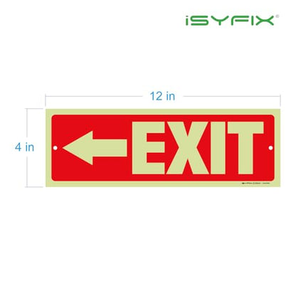 iSYFIX Exit Signs with Left Arrow, 12x4 Inch, 2 Pack - color: Plastic Left Glow, size: 2 Pk 12x4