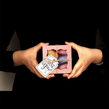 KPOSIYA 60pcs Small Cookie Boxes with Window, 4x4x2.5 Pink Bakery Box - color: Pink, size: 60