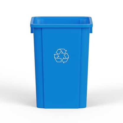 19 Gallon Blue Square Commercial Trash Garbage Can | Outdoor Office Restaurant School Kitchen - color: Blue, size: 19 Gallon, style: Trash Can