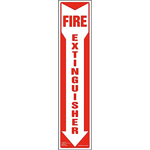 J. J. Keller Fire Extinguisher Sign, 3" x 13.5" Thick Rigid White Aluminum Sign with Rounded Corners for Indoor or Outdoor Use, Impact Resistant
