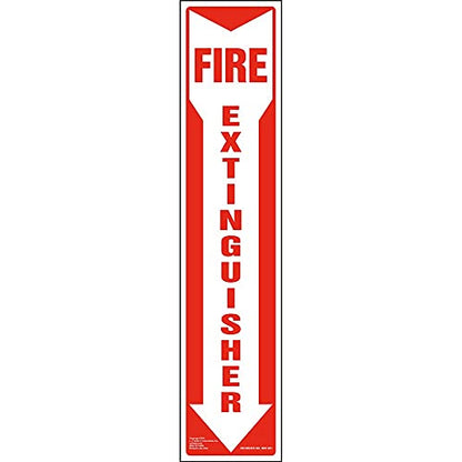J. J. Keller Fire Extinguisher Sign, 3" x 13.5" Thick Rigid White Aluminum Sign with Rounded Corners for Indoor or Outdoor Use, Impact Resistant