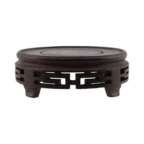 Wooden Display Stand Base Wood Carved Craft Pedestal, 4.13" x 4.13" - size: Round, 4.13" x 4.13"