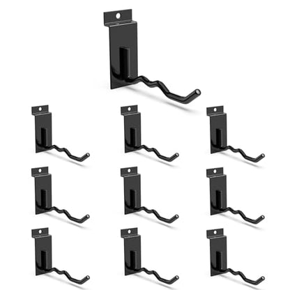 3-H Wave Slatwall Hooks,Heavy Duty Wave Shape Holds 3 Items - size: 5"x10