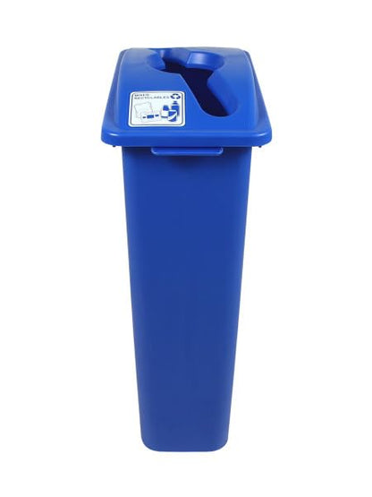 Waste Wise 23 Gallon Recycled HDPE Waste and Recycling Bin for Commercial Spaces - (Blue, Mixed Recycling) - color: Blue Mixed