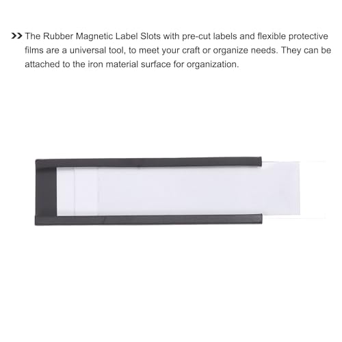 MECCANIXITY Label Holders 2" x 0.6" C Channel Rubber Magnetic for Metal Shelves Organize, Office File Cabinets Pack of 25 - size: 2" x 0.6"