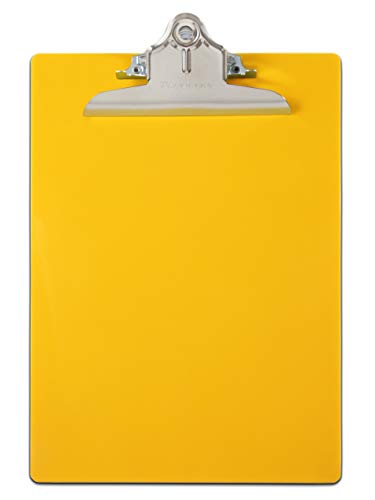 Saunders 21605 Recycled Plastic Clipboard w/Ruler Edge, 1" Clip Cap, 8 1/2 x 12 Sheets, Yellow - color: Yellow, size: Pack of 1