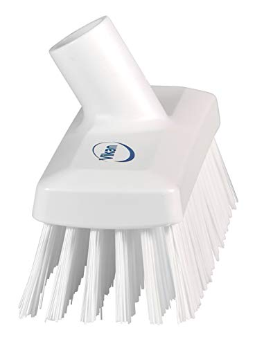 Vikan 70425 Compact Wall/Deck Scrub, Hard 8.858" White