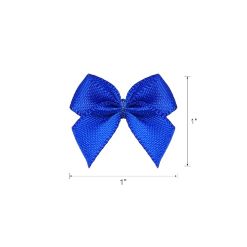 MECCANIXITY Mini Ribbon Bow 1" Mini Fabric Flower Bows Dark Blue 150Pcs - color: Dark Blue