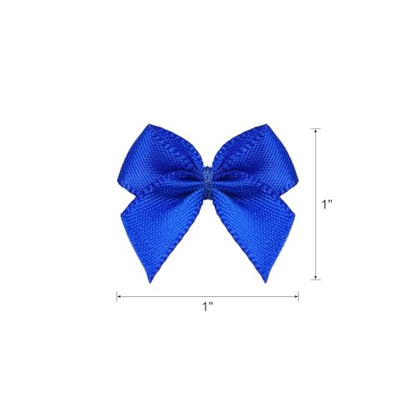 MECCANIXITY Mini Ribbon Bow 1" Mini Fabric Flower Bows Dark Blue 150Pcs - color: Dark Blue