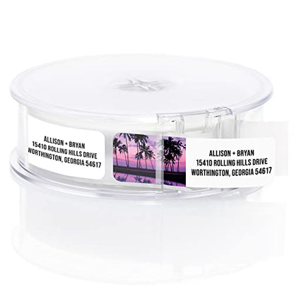 Scenic Landscape Rolled Address Labels / 250 Personalized Return Address Labels/Designer Address Stickers in Elegant Plastic Dispenser - size: 250 Labels, style: Scenic Landscape