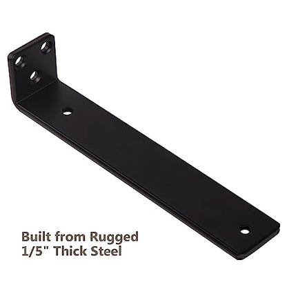 NEODROP 6 Inch Floating Shelf Brackets, Heavy Duty Hidden Bracket for Wall, Mantel, Bookshelves, Black Powder Coated Steel, 4-Pack - size: 6 Inch, style: 4 Pack