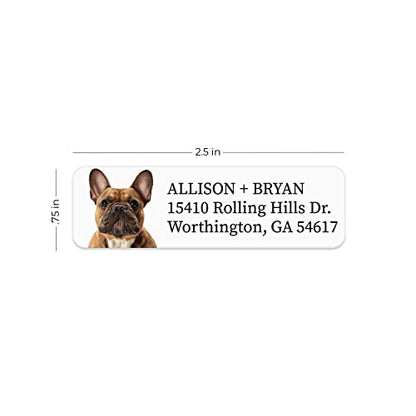 Alternating Dogs Rolled Address Labels / 500 Personalized Return Address Labels/Designer Address Stickers in Elegant Plastic Dispenser - size: 500 Labels, style: Dog Portraits