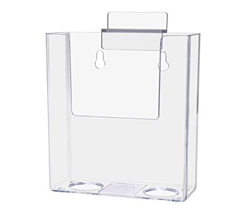 Marketing Holders 4 Pack Slatwall Brochure Holder for 4" Wide Trifold Literature Display Rack Clear Acrylic Promotional Material Caddy for Offices Retail Stores and Libraries No Assembly - size: 4"W Slatwall
