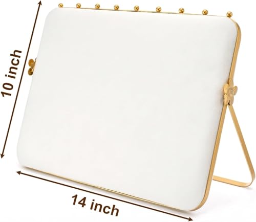 Elsjoy Velvet Necklace Display Stand, Beige & Gold Necklace Jewelry Showcase Holder, Metal Hanging Necklace Organizer Large Necklace Display for Vendors