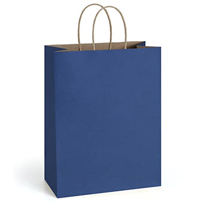 BagDream Kraft Paper Bags with Handles 10x5x13 Inch Navy Blue 25 Pack - color: Navy Blue, size: 25 Count (Pack of 1)
