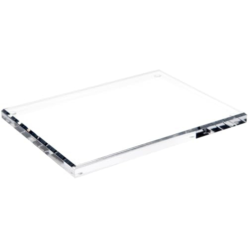 Plymor 8" W x 6" D x 0.5" H Clear Rectangular Display Base - size: 8" x 6" x 0.5"