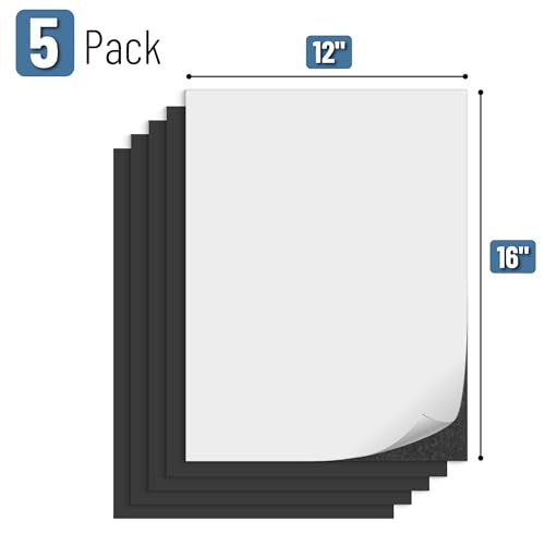 Mr. Pen- Adhesive Magnetic Sheets, 12" x 16", 5 Pack, Cuttable Magnets Flexible Magnet Sheets with Adhesive for Crafts Photos, Classroom Decorations, Easy Peel and Stickers for Planning - size: 12" x 16", style: 5 Pack