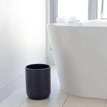 YEW DESIGN Matte Black Round 2 Gallon Trash Can for Home and Bathroom - color: Black Round