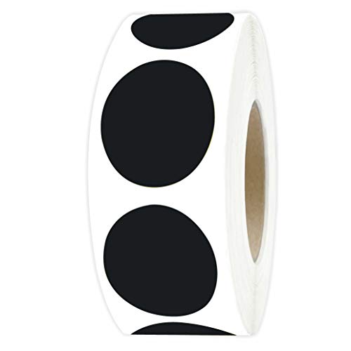1" Black Round Color Coding Circle Label, 1000 Stickers in Dispenser Box - color: Black, size: 1 Roll-1000PCS