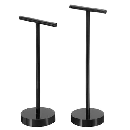 PATIKIL Earring Display Stands,2pcs Acrylic Earring Holder Earring Stands Storage Organizer Necklace T Rack for Jewelry Photography Necklace,Black - color: Black