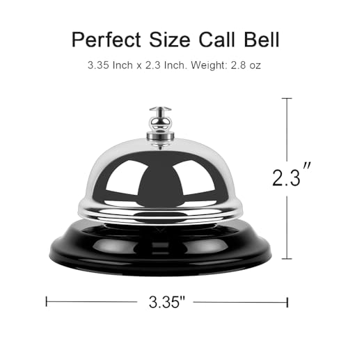 Desk Call Bell with Loud Clear Sound for Office and Reception - color: Silver