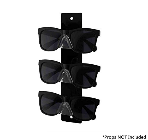 Marketing Holders 2 Pack Glasses Display 3 Pair Holder with Hanging Hardware Eye Doctor Office Retail Locations Sunglasses Organizer Eyeglasses Storage Space Saver Spectacles Warehouses - size: 3 Tier Black