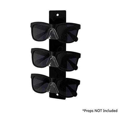 Marketing Holders 2 Pack Glasses Display 3 Pair Holder with Hanging Hardware Eye Doctor Office Retail Locations Sunglasses Organizer Eyeglasses Storage Space Saver Spectacles Warehouses - size: 3 Tier Black